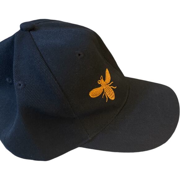 Navy Baseball Cap with Embroidered Gold Bee, NWOT - Picture 2 of 2